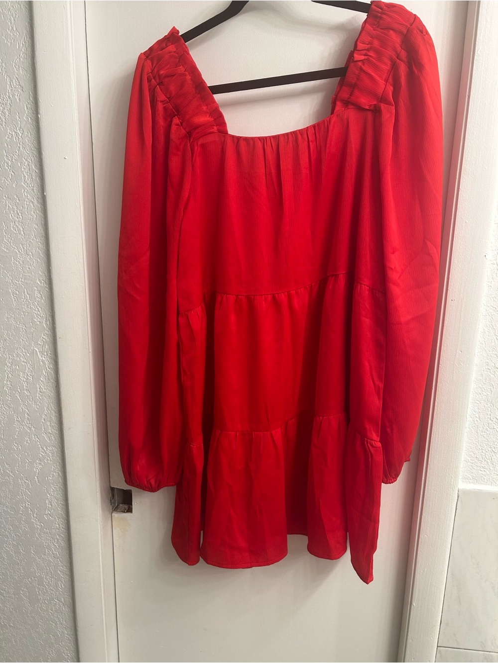mittoshop Red Long Sleeve Mini Dress